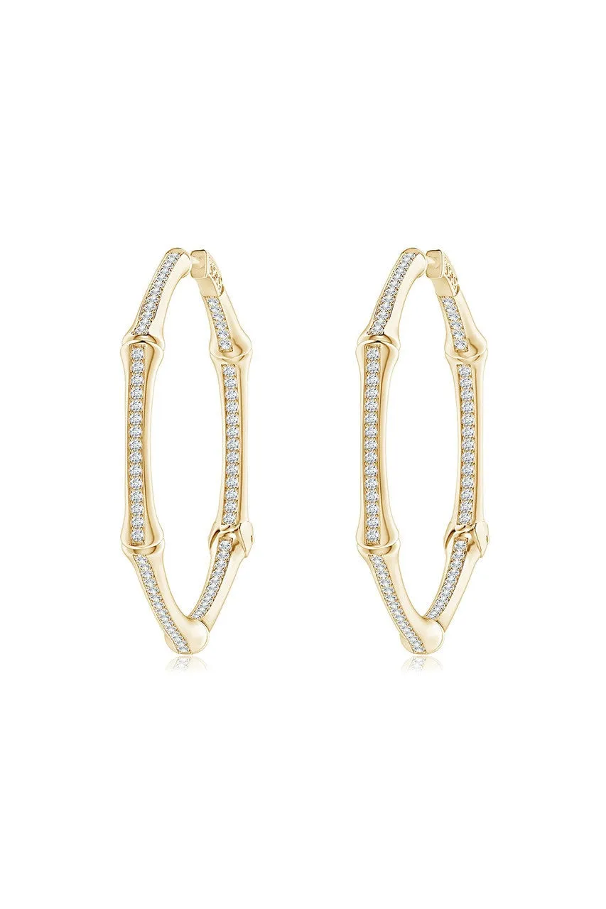 Indochine 14k Small Pave Diamond Full Circle Hoops sold by Natori product image thumbnail 2