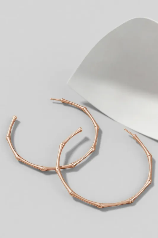 Indochine 14k Large 2.75 Inch Bamboo Hoops sold by Natori