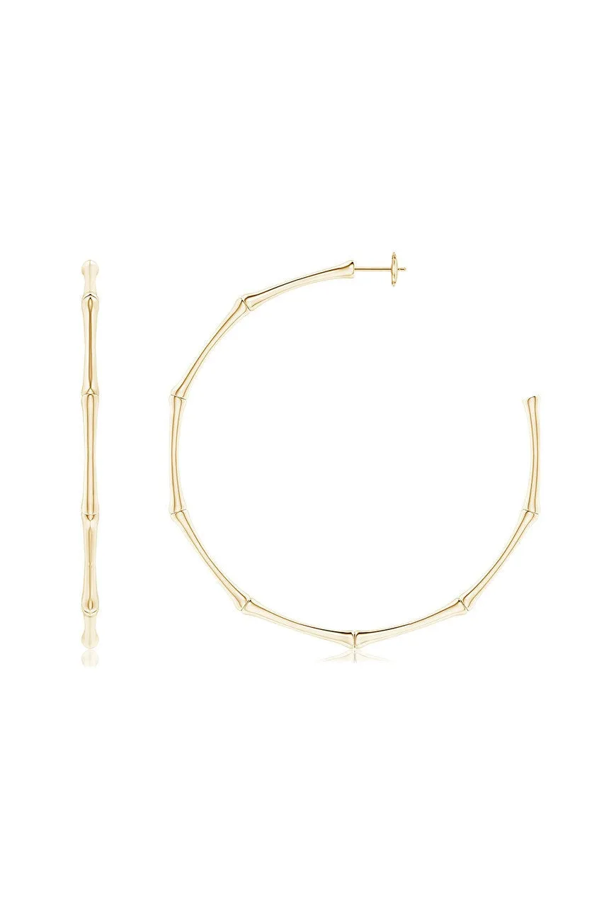 Indochine 14k Large 2.75 Inch Bamboo Hoops sold by Natori product image thumbnail 2