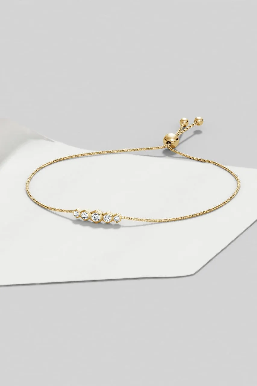 Indochine 14k Tapering Hexagon Diamond Bar Bracelet sold by Natori