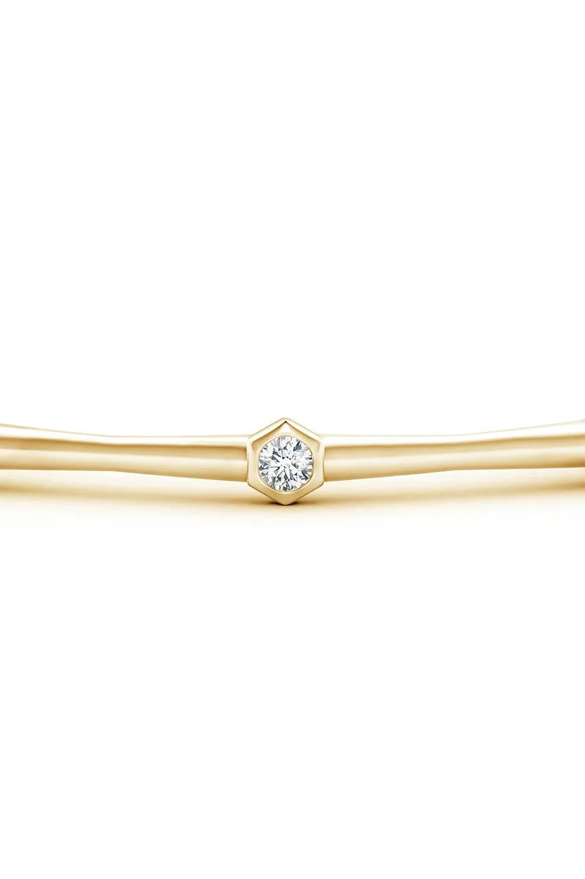 Indochine 14k 3-Diamond Bamboo Hinged Bracelet sold by Natori product image thumbnail 3