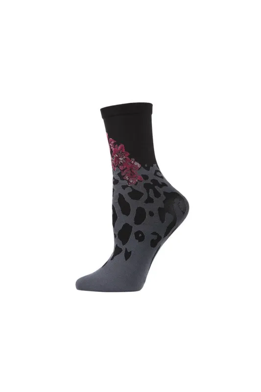 Leopard Fusion Crew Socks sold by Natori