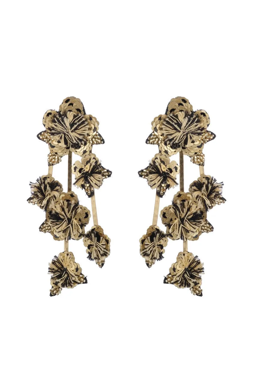 Gold Plated Brass Floral Clip Earrings sold by Natori