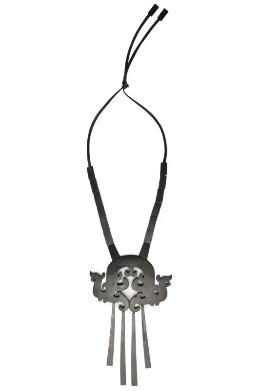 Acacia Wood Fringe Necklace sold by Natori