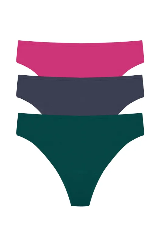 Bliss Bare Cotton Thong 3-Pack sold by Natori