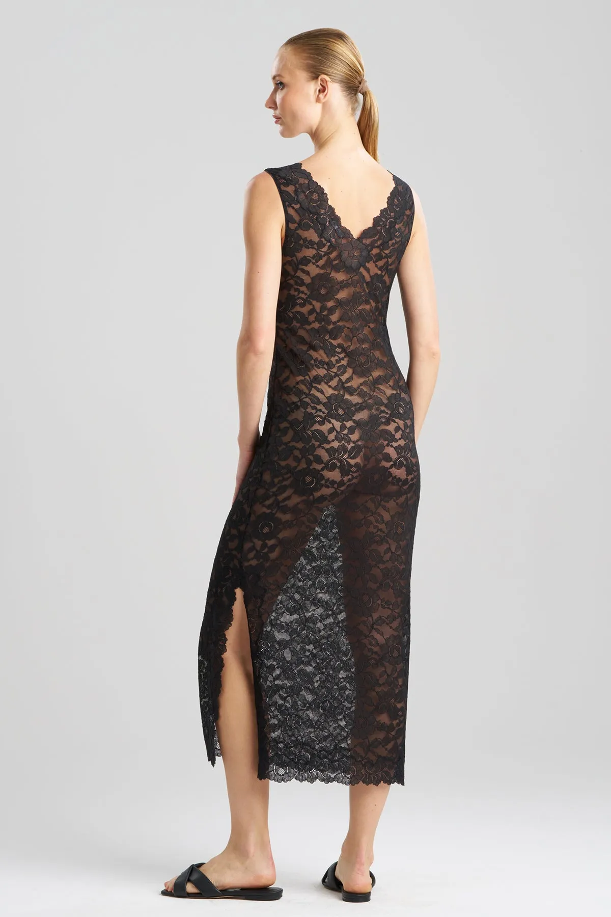 Peony Allover Lace V-Neck Slip Dress sold by Natori product image thumbnail 3