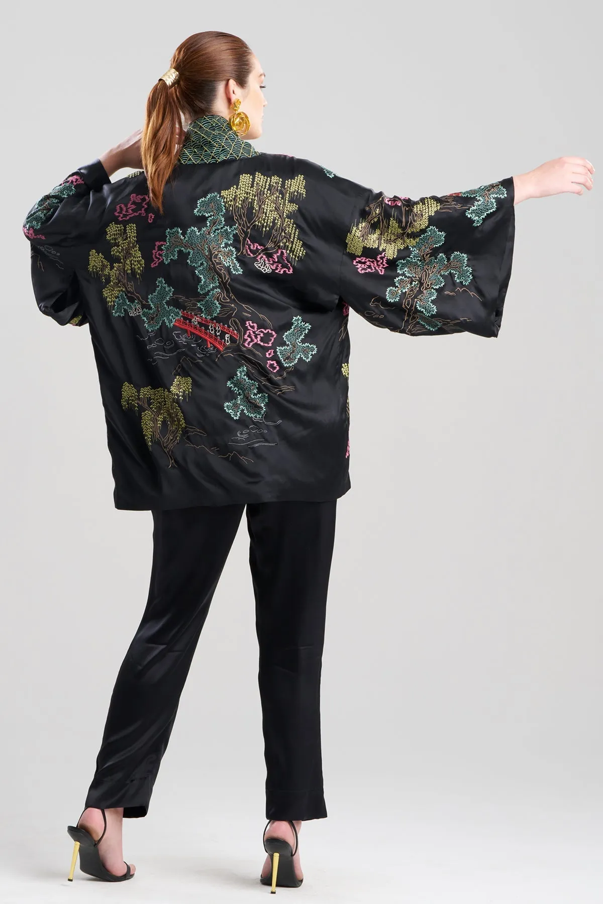 Couture Nara Multi Embroidered Silk Kimono sold by Natori product image thumbnail 3