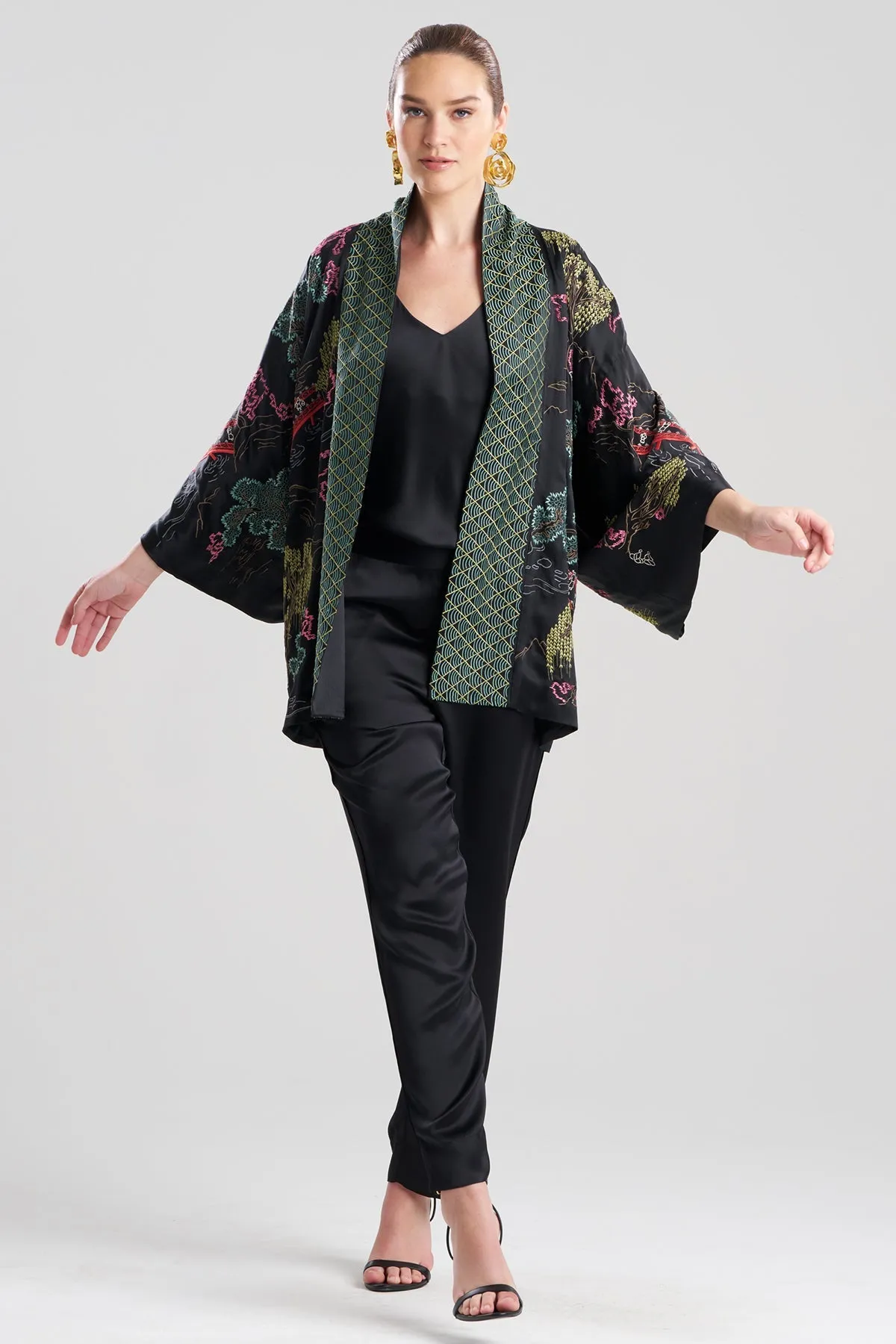 Couture Nara Multi Embroidered Silk Kimono sold by Natori product image thumbnail 2