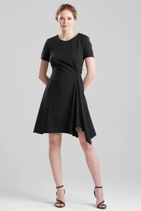 Pinstripe Knit Side Drape Dress sold by Natori