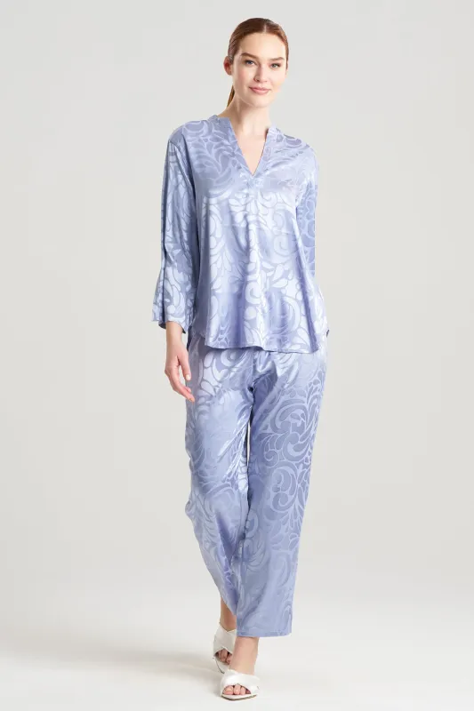 Scroll Satin Jacquard Long Sleeve PJ sold by Natori
