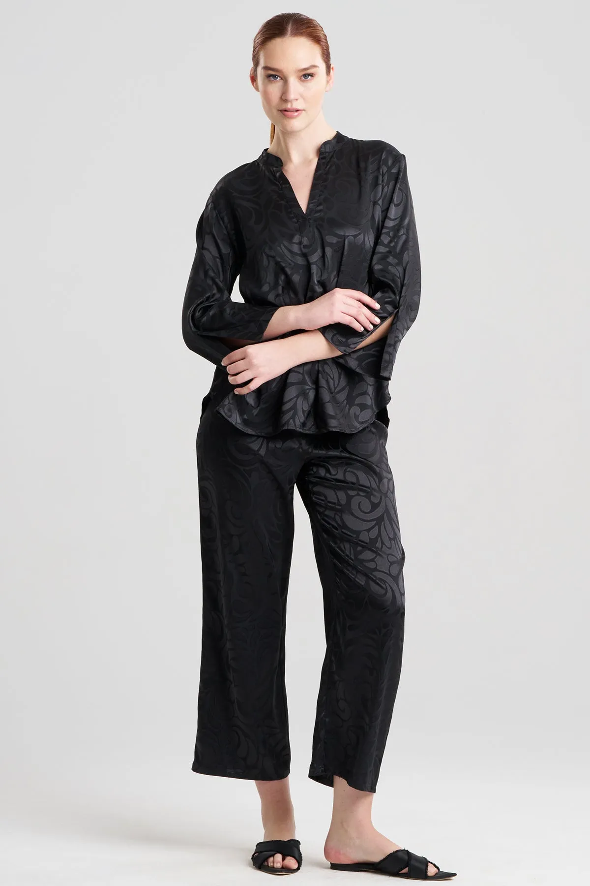 Scroll Satin Jacquard Long Sleeve PJ sold by Natori product image thumbnail 2