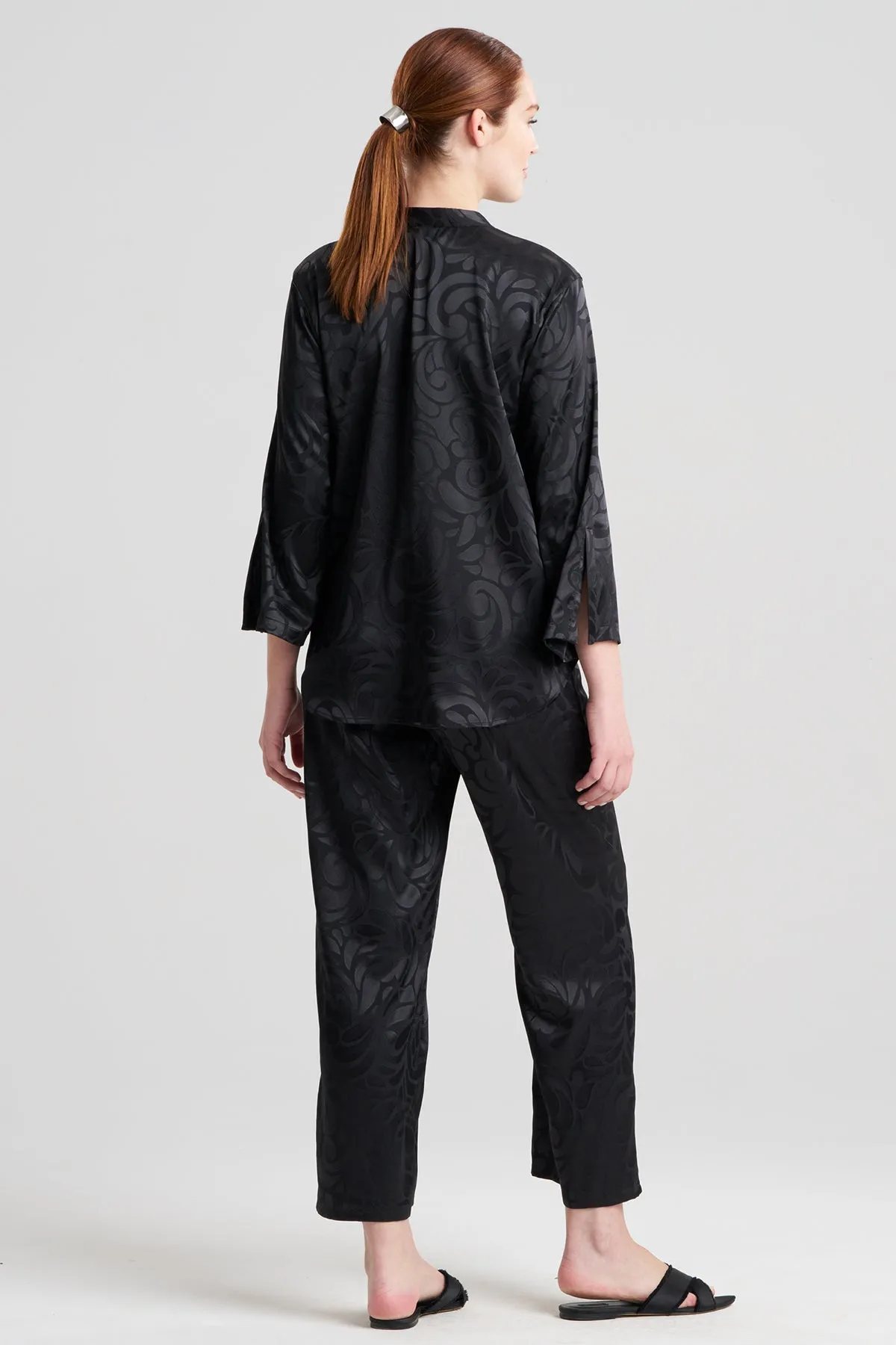 Scroll Satin Jacquard Long Sleeve PJ sold by Natori product image thumbnail 3