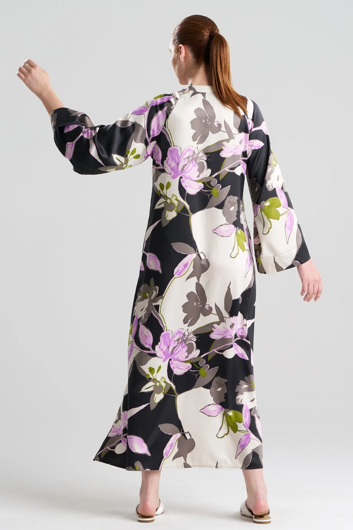 Tsubaki Satin Mandarin Zip Caftan sold by Natori product image thumbnail 2