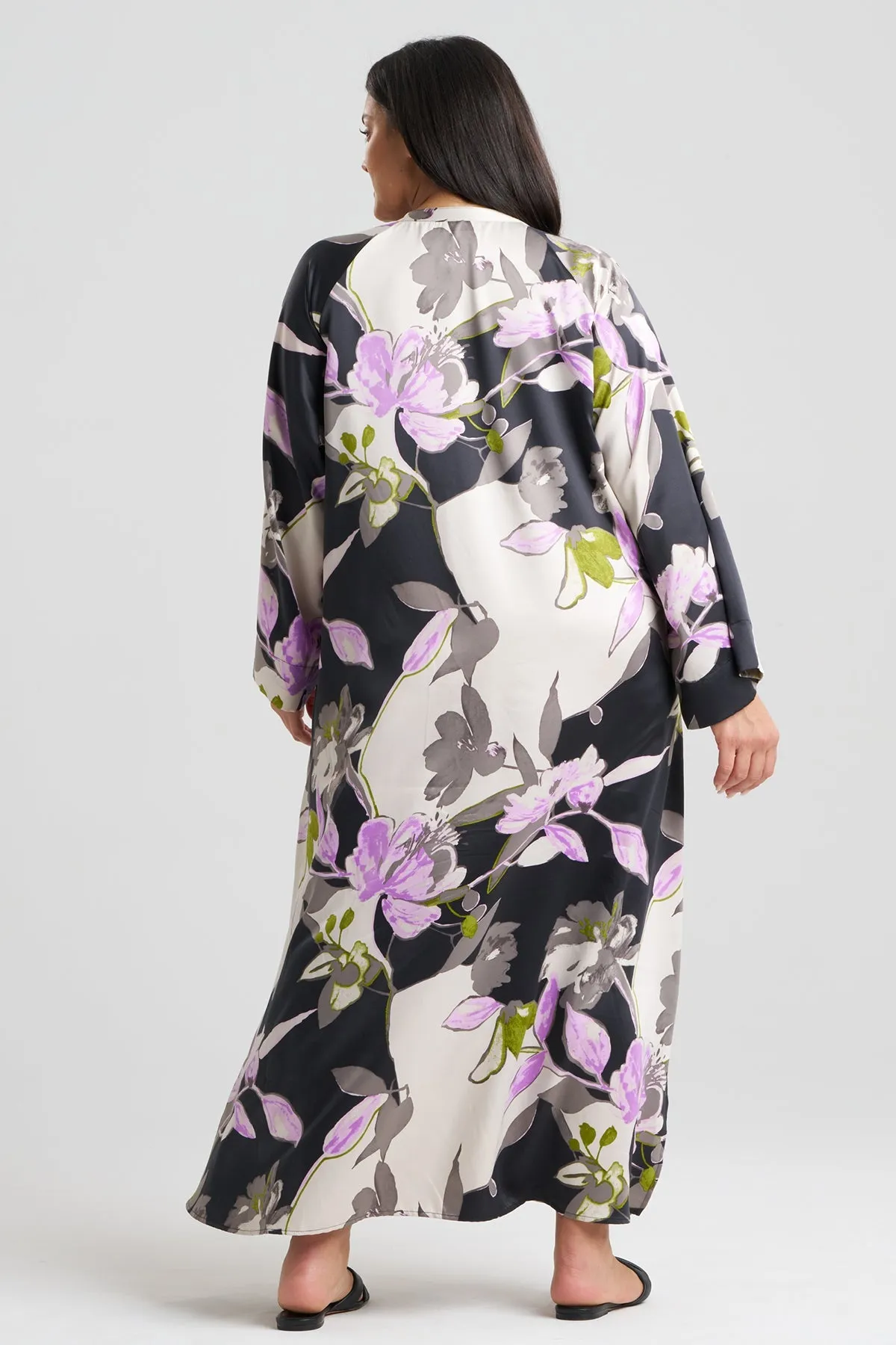Tsubaki Satin Mandarin Zip Caftan sold by Natori product image thumbnail 4