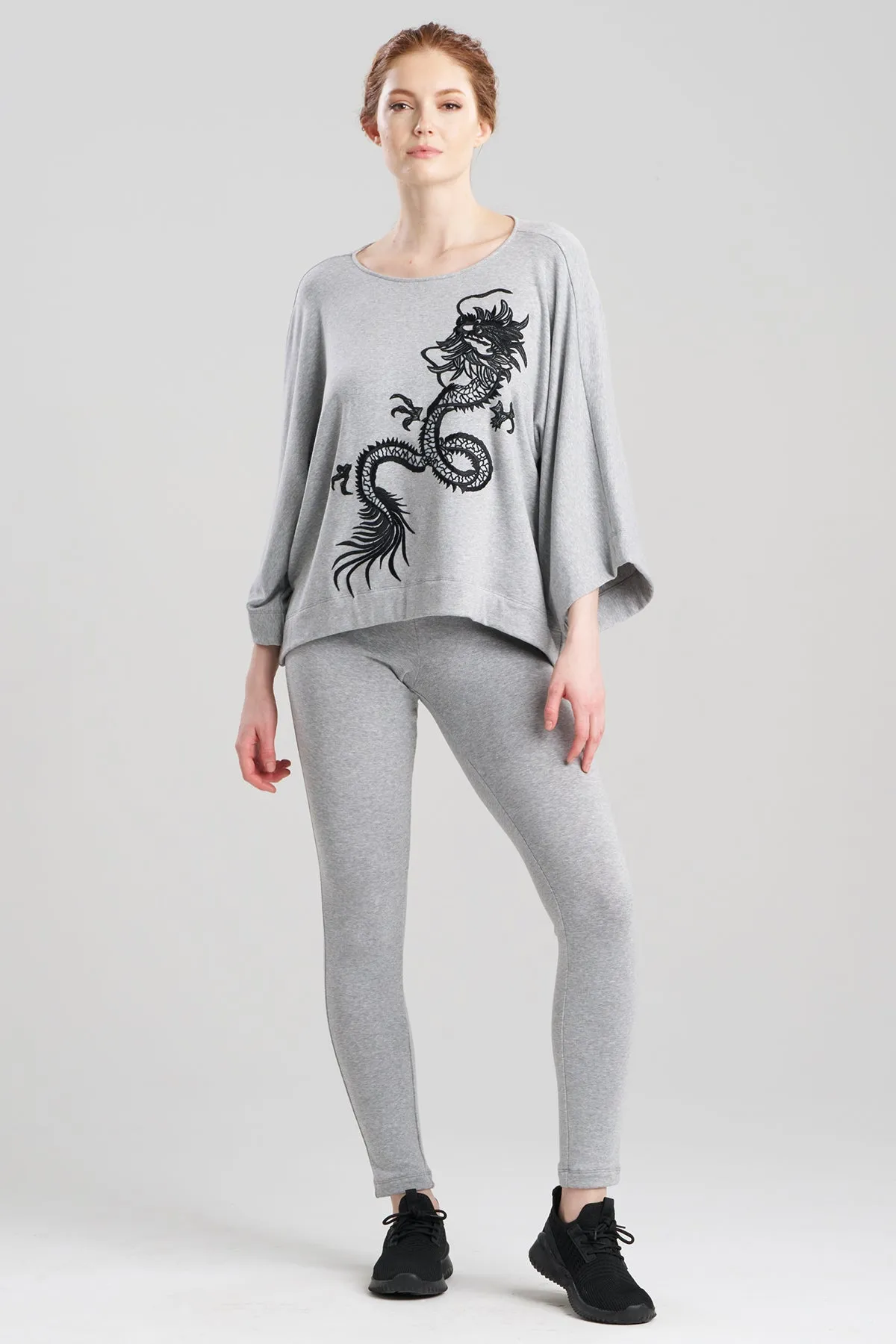 Cocoon Brushed French Terry Dragon Embroidered Kimono Top sold by Natori product image thumbnail 2