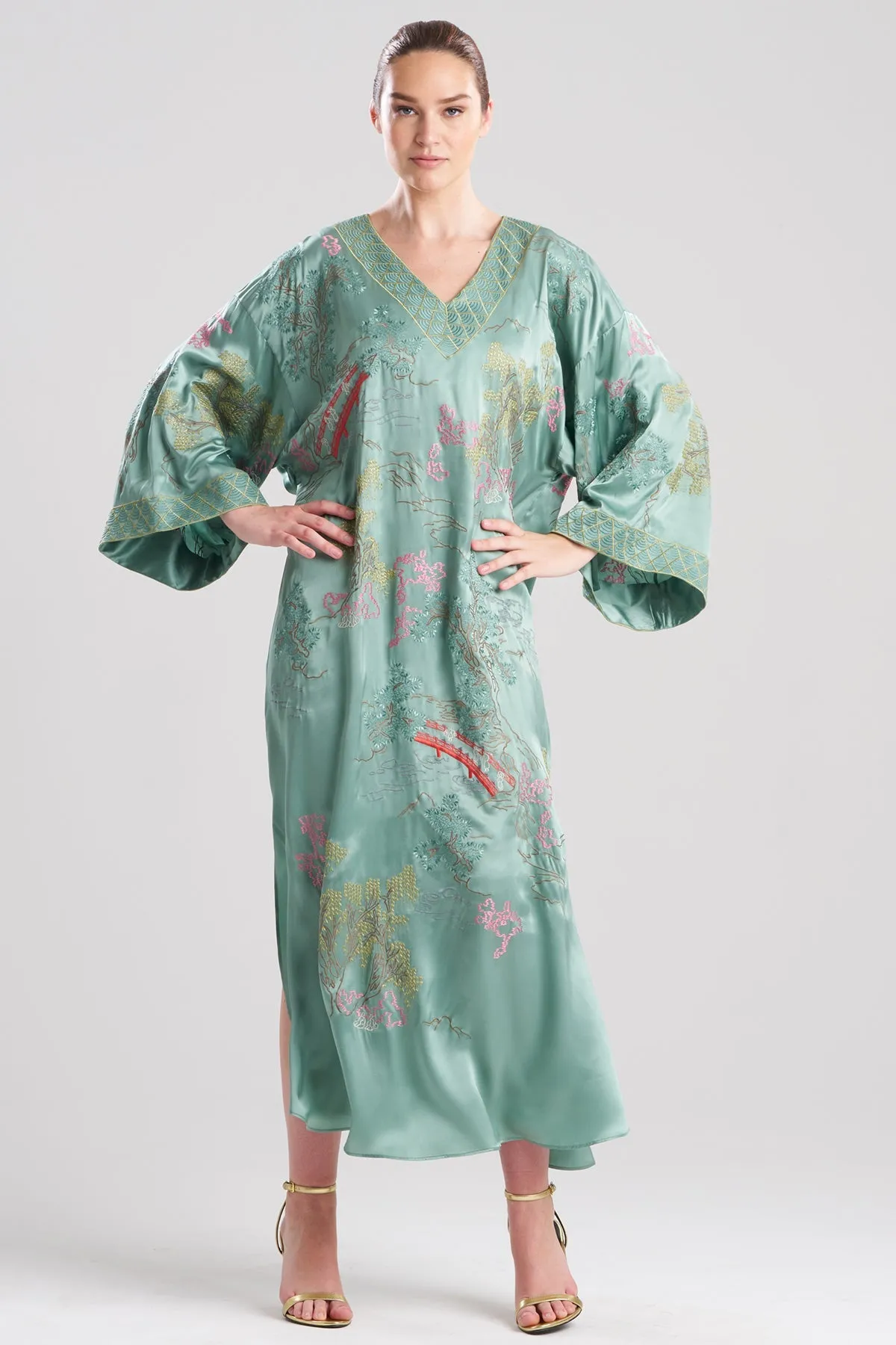 Couture Nara Embellished Silk Caftan sold by Natori product image thumbnail 2