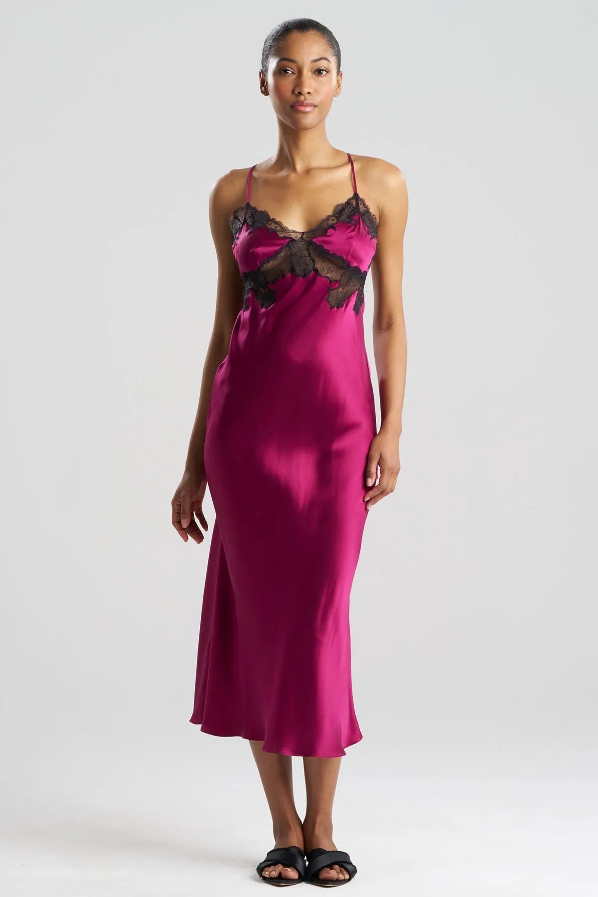 Lolita Lace Low Back Silk Slip Dress sold by Natori product image thumbnail 2