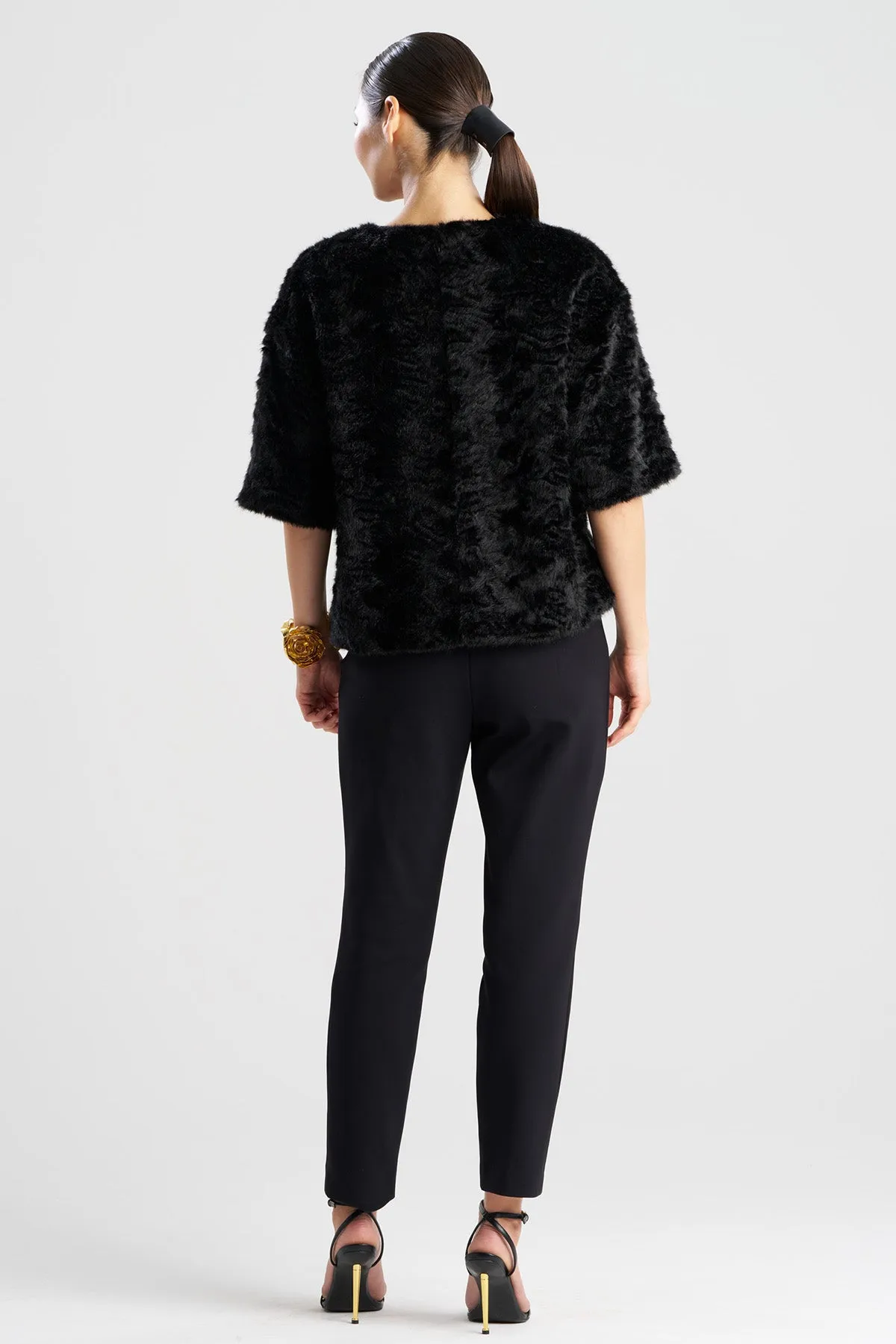 Astrakhan Faux Fur T-Shirt Top sold by Natori product image thumbnail 2
