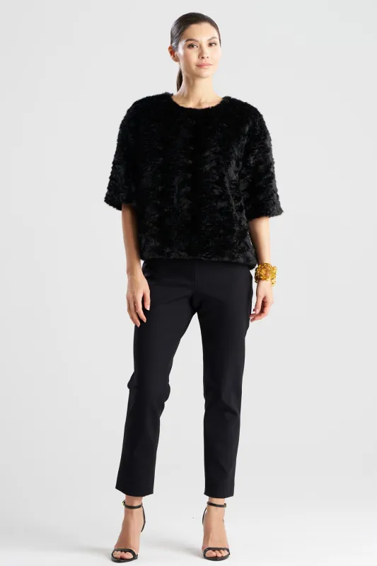 Astrakhan Faux Fur T-Shirt Top sold by Natori