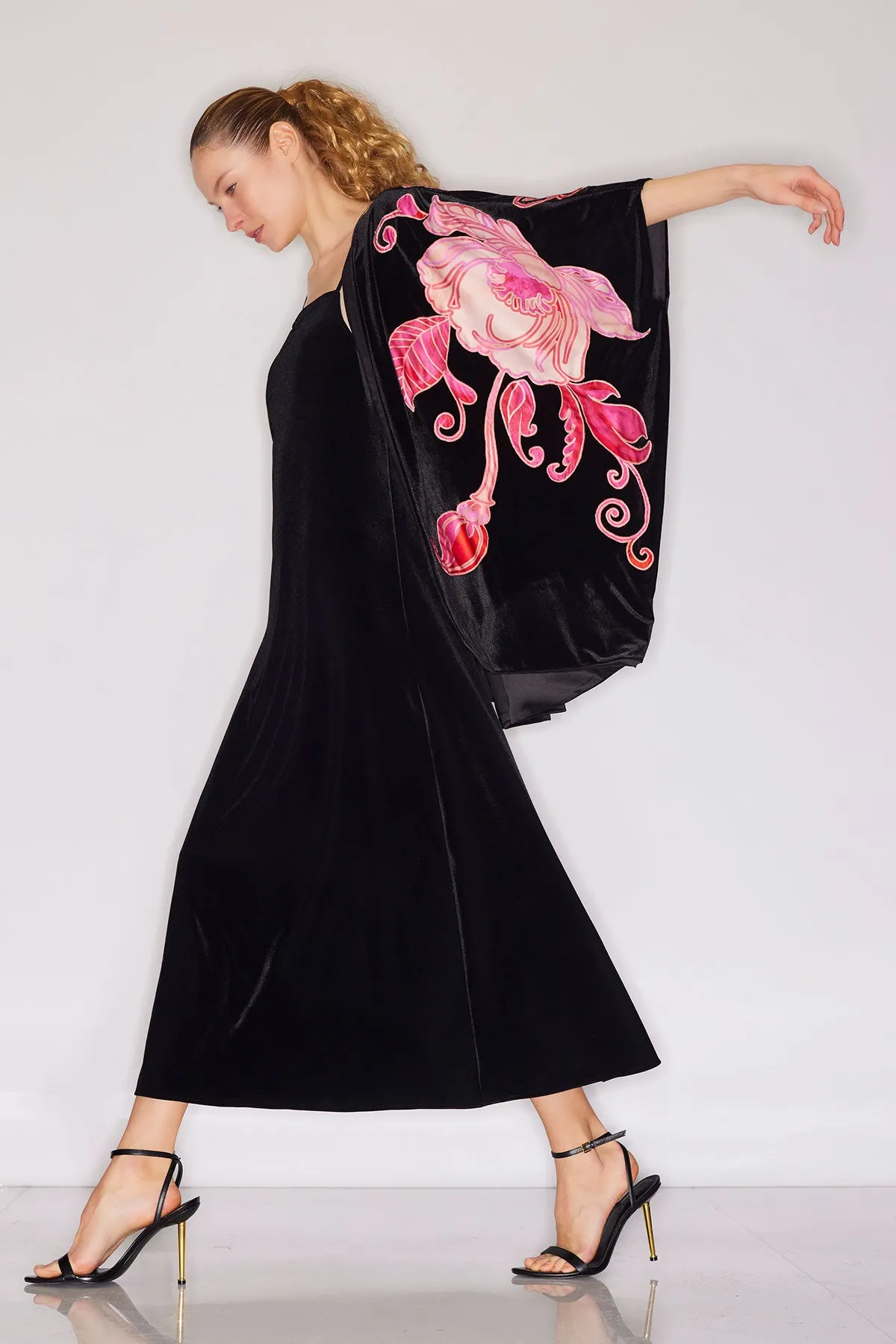 Natalie Velvet Appliqued Cocoon Cardigan sold by Natori