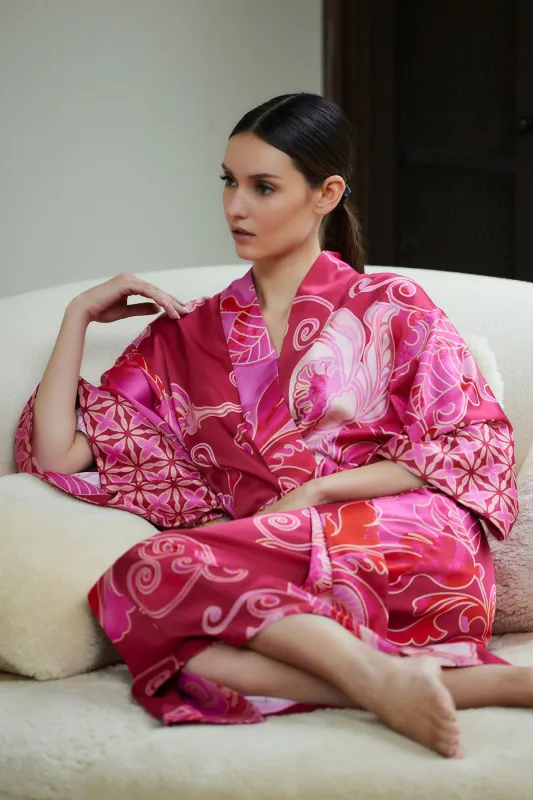 Deco Printed Charmeuse Kimono Robe sold by Natori