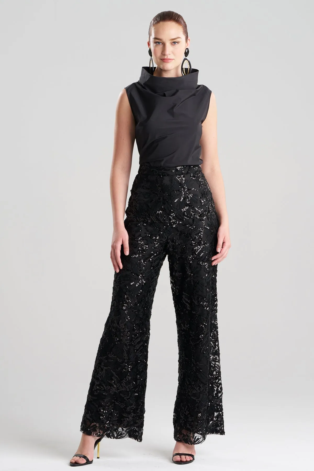 Floral Sequin Lace Side Zip Straight Leg Pants sold by Natori product image thumbnail 2