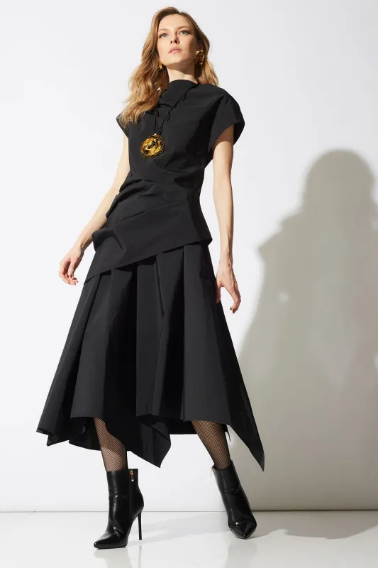 Taffeta Asymmetric Drape Top sold by Natori