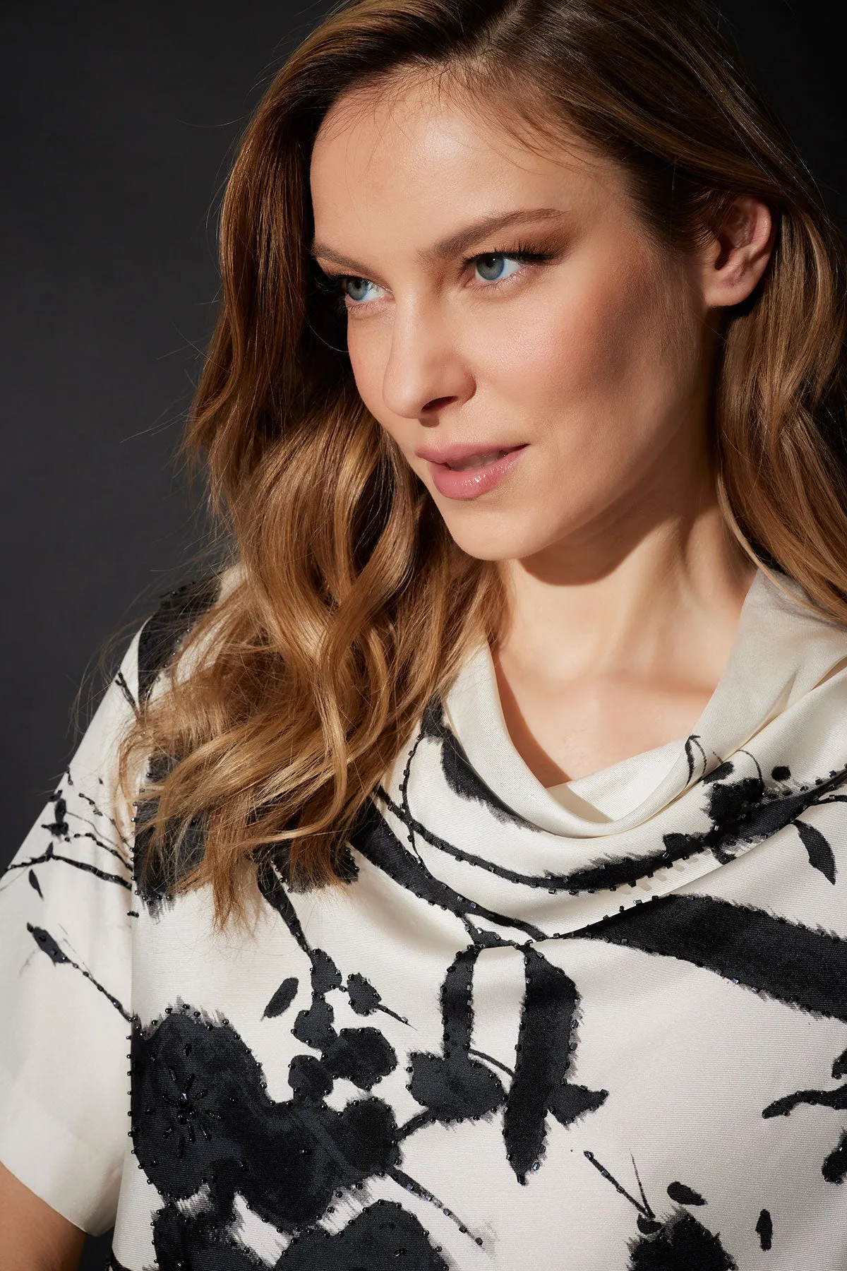 Nara Silk Twill Beaded Column Dress sold by Natori product image thumbnail 4