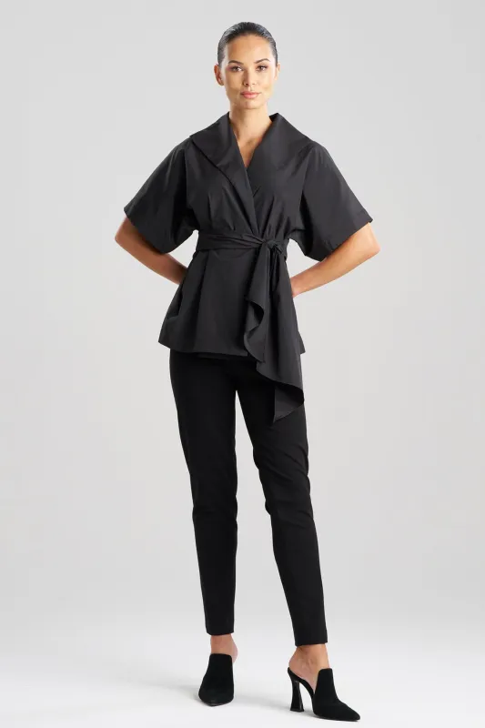 Techno Poplin Wrap Top sold by Natori