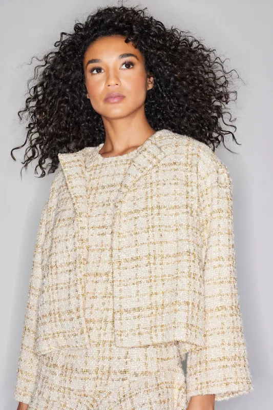 Sparkle Tweed Cropped Jacket sold by Natori