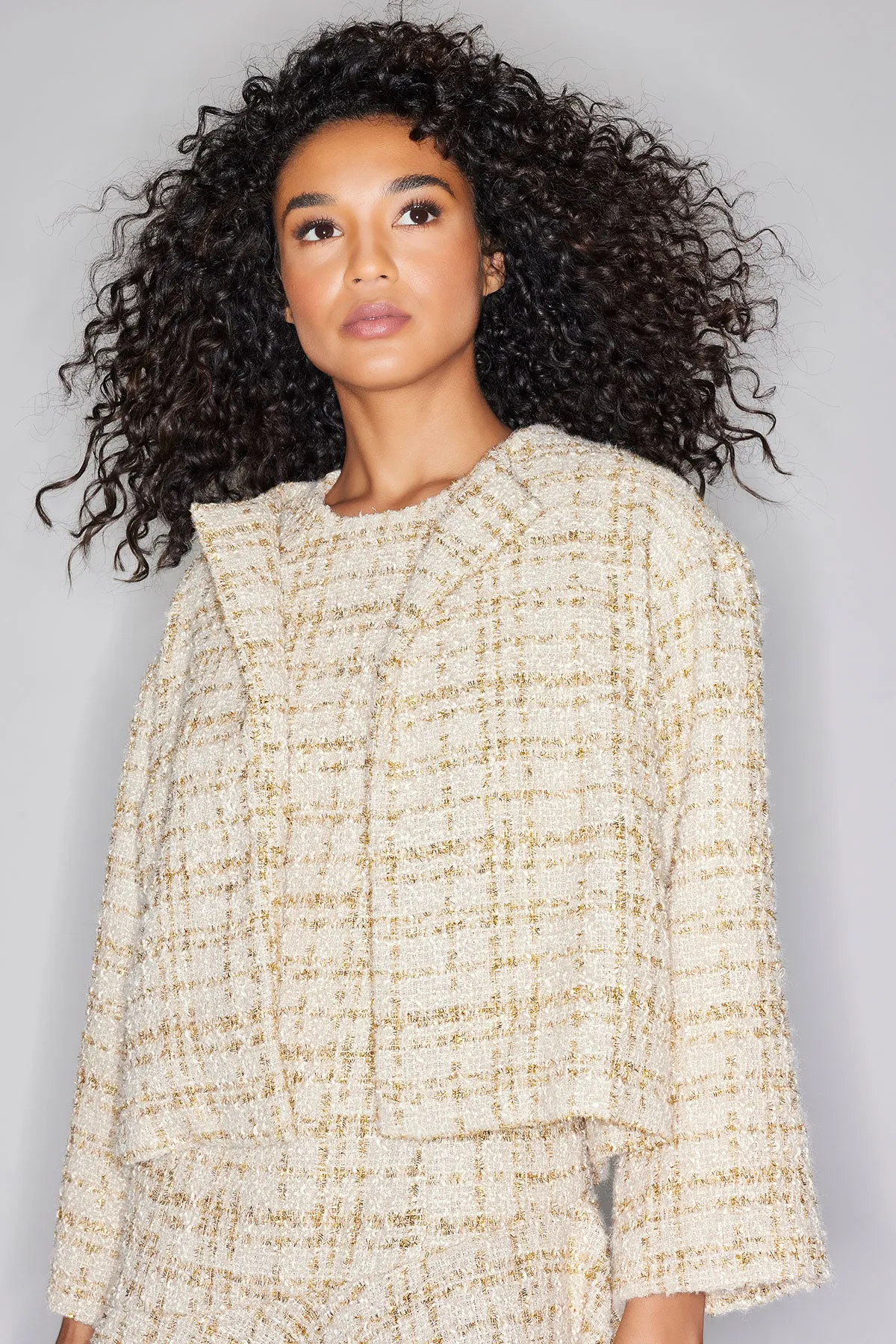 Sparkle Tweed Cropped Jacket sold by Natori