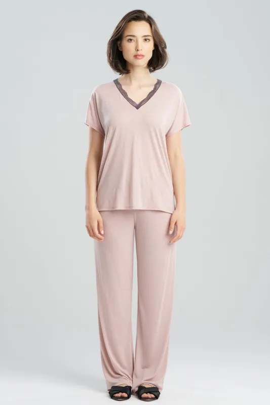 Dhalia Knit Jersey Lace Short Sleeve PJ sold by Natori