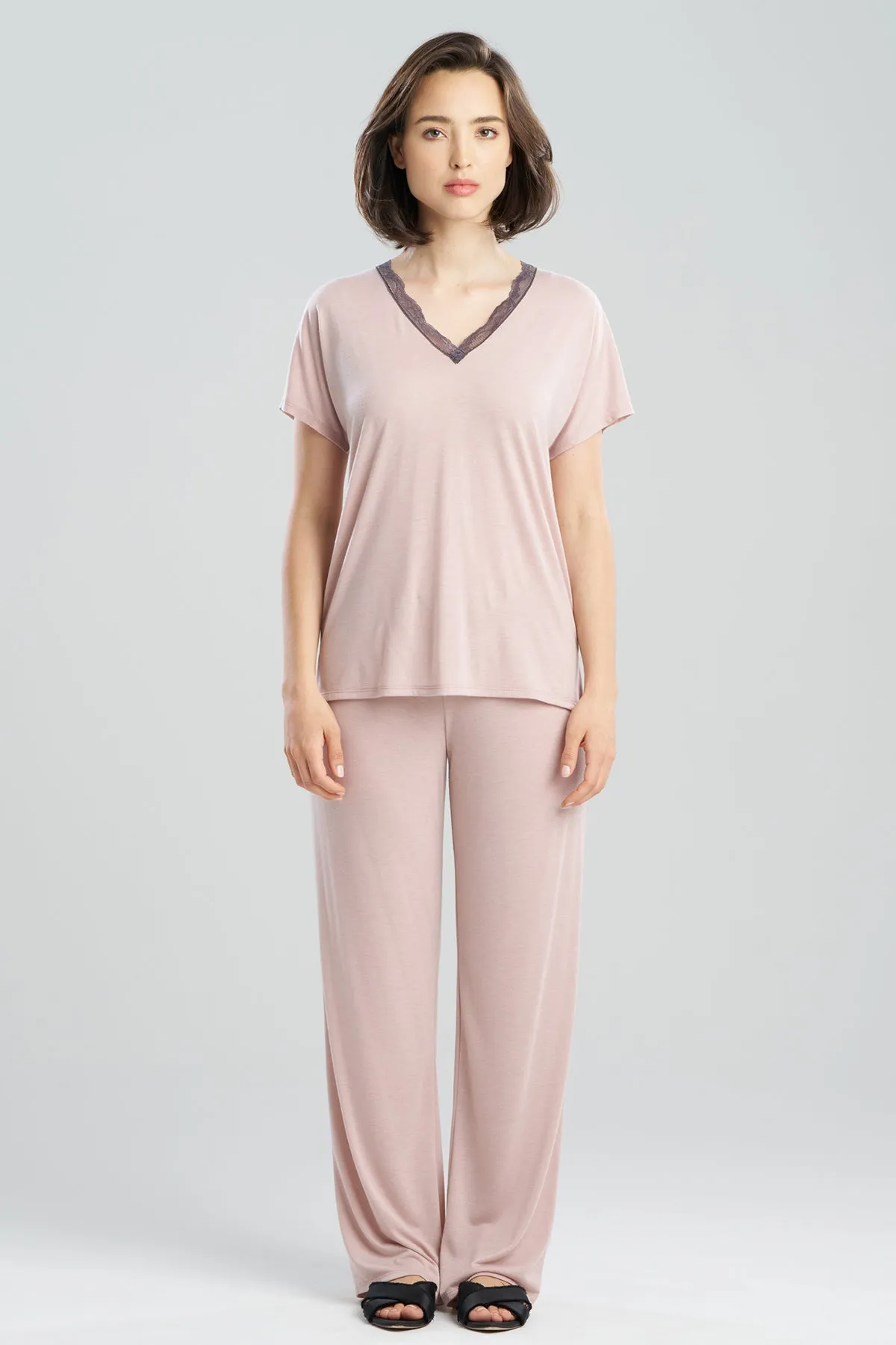 Dhalia Knit Jersey Lace Short Sleeve PJ sold by Natori