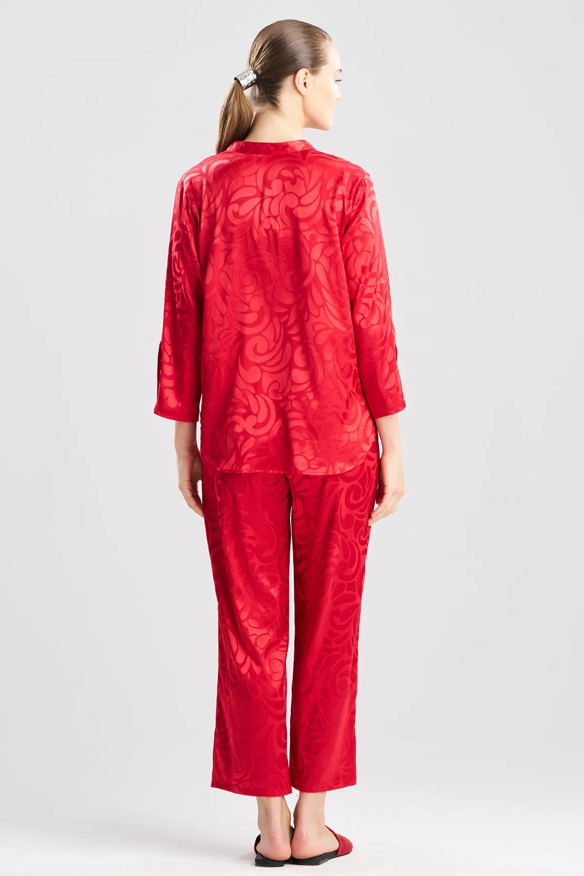 Scroll Satin Jacquard Long Sleeve PJ sold by Natori product image thumbnail 3