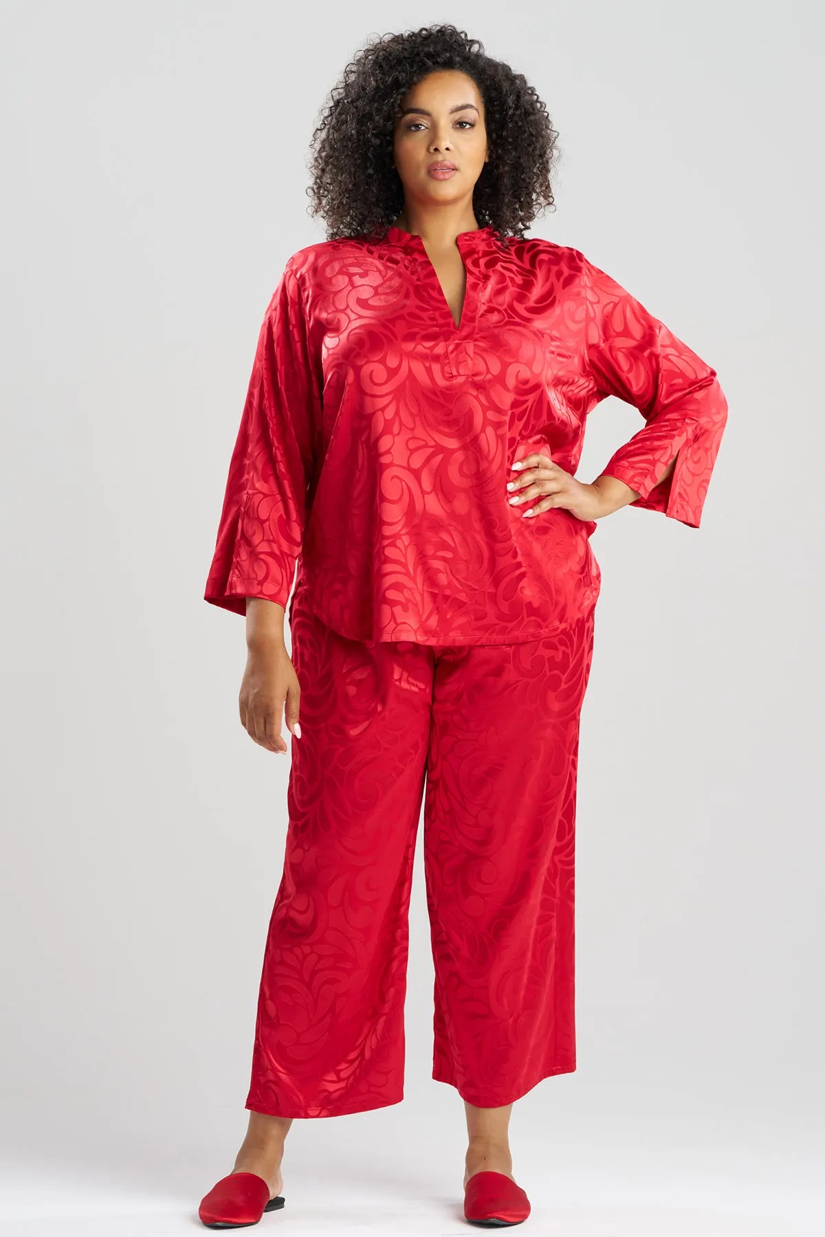 Scroll Satin Jacquard Long Sleeve PJ sold by Natori product image thumbnail 4