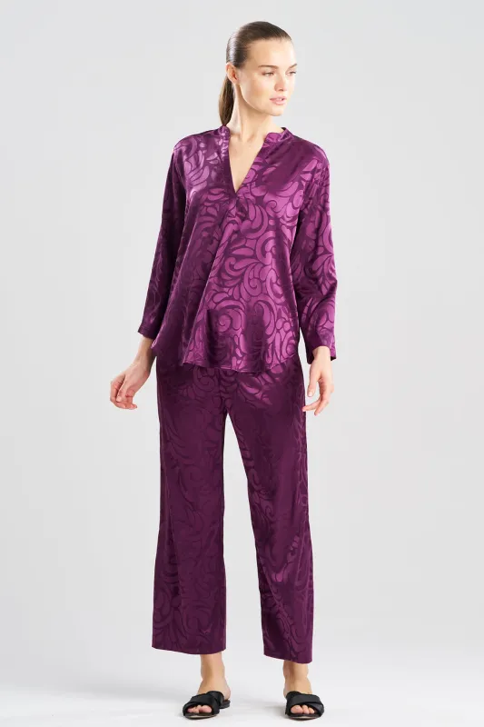 Scroll Satin Jacquard Long Sleeve PJ sold by Natori