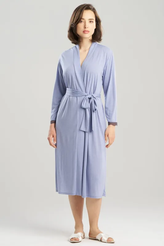 Dhalia Knit Jersey Lace Robe sold by Natori