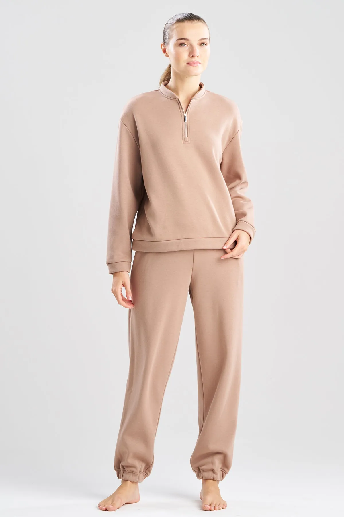 Nova Cozy Brushed Knit Everywhere Zip Up Top sold by Natori