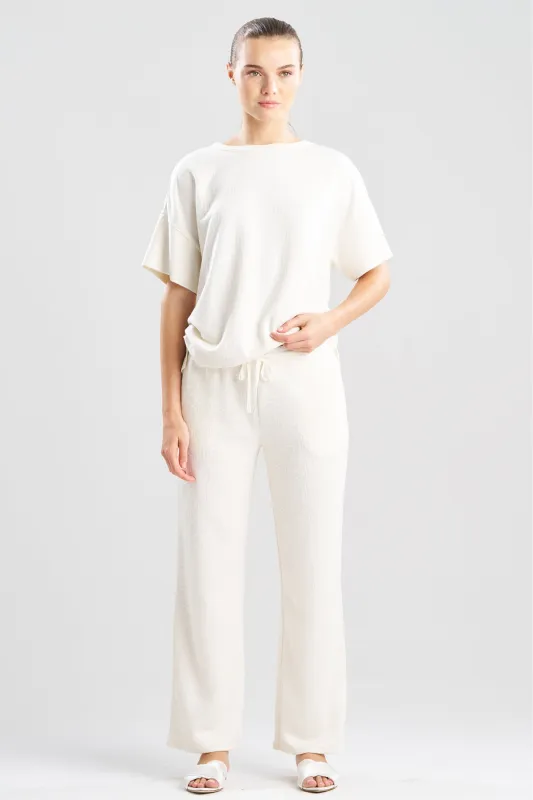 Quilted Geo Knit Jacquard Straight Leg Pants sold by Natori