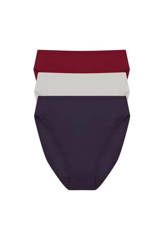 Bliss Bare Cotton High Cut Brief 3-Pack sold by Natori