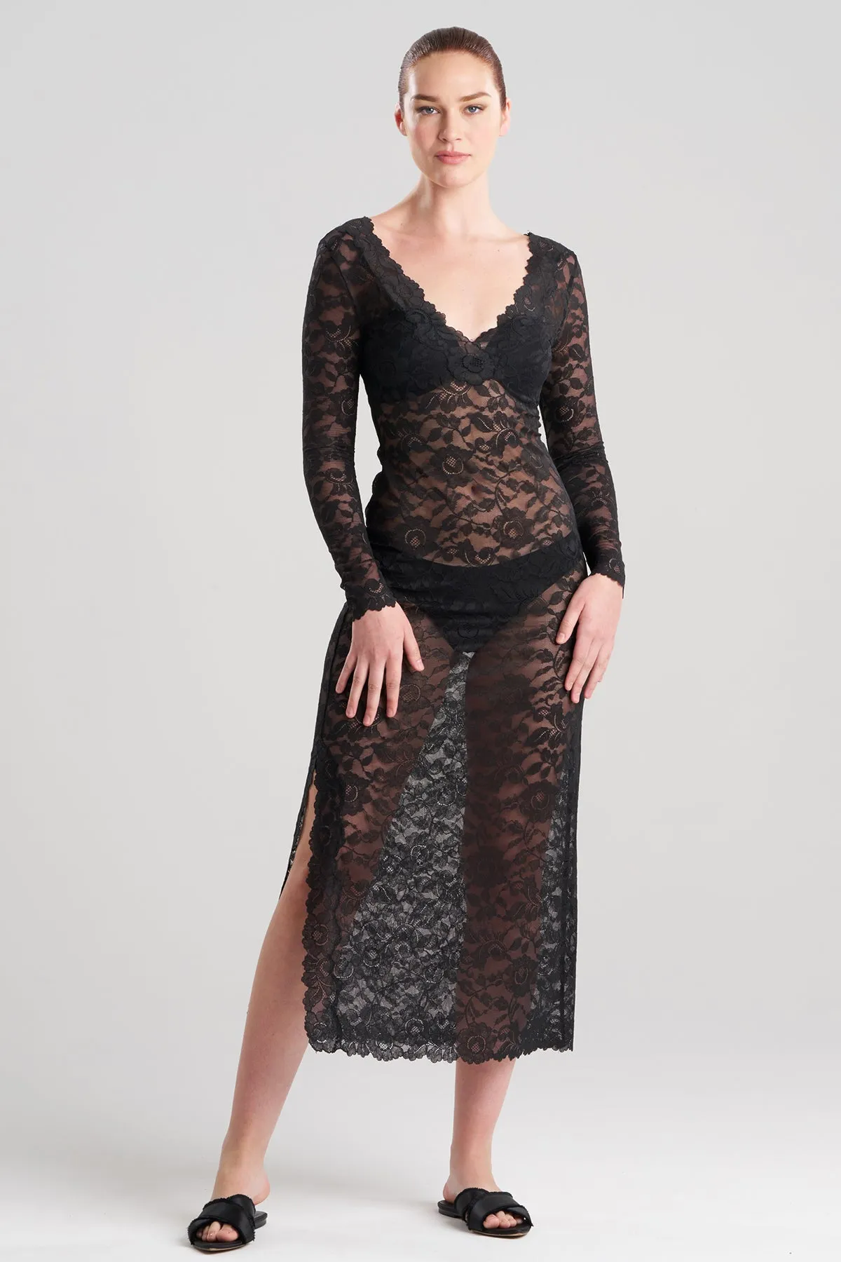 Peony Allover Sheer Lace Dress sold by Natori product image thumbnail 2