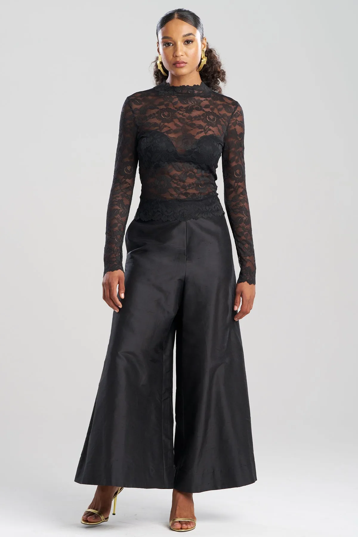 Peony Allover Sheer Lace Top sold by Natori