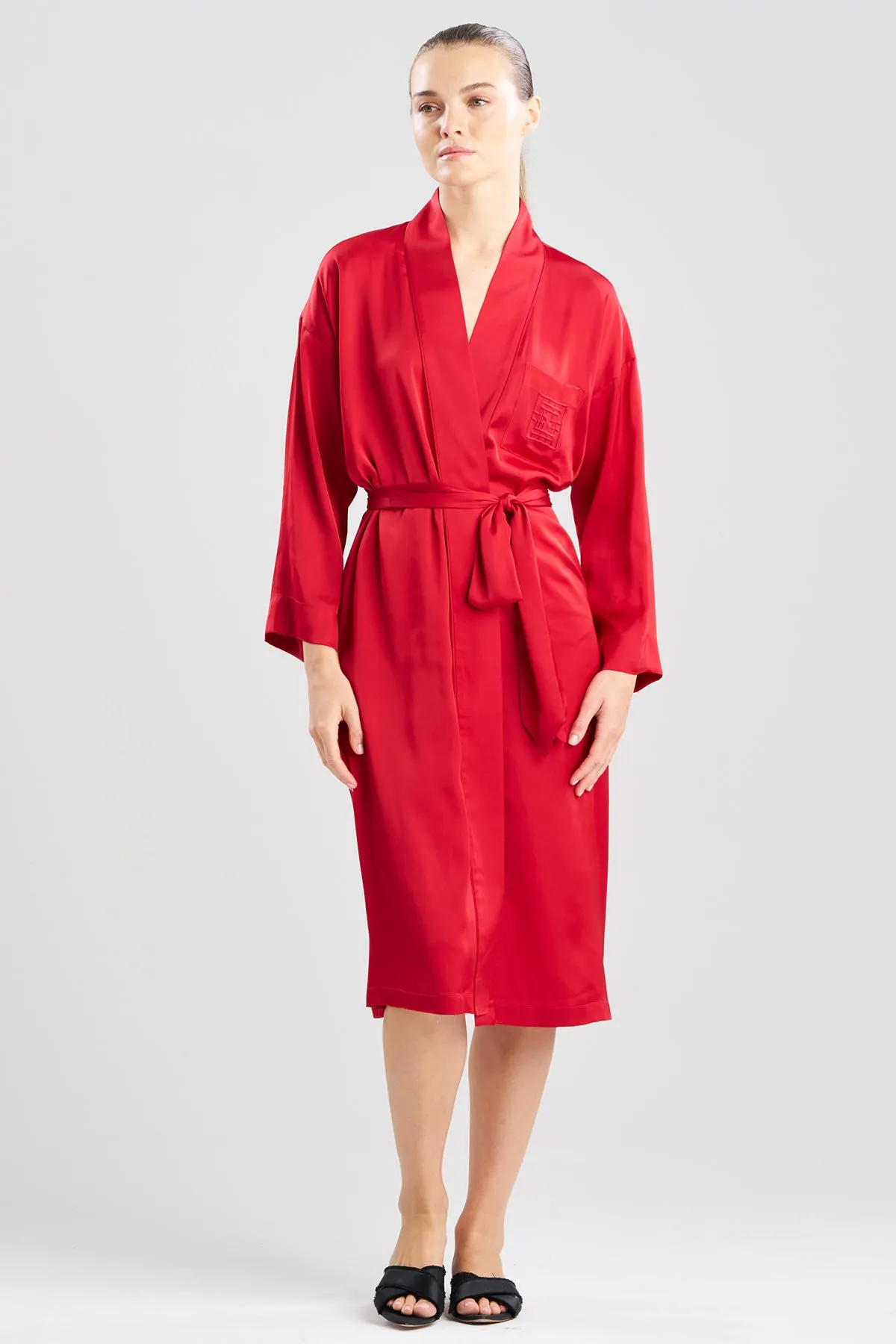 Satin Essentials Embroidered Robe sold by Natori