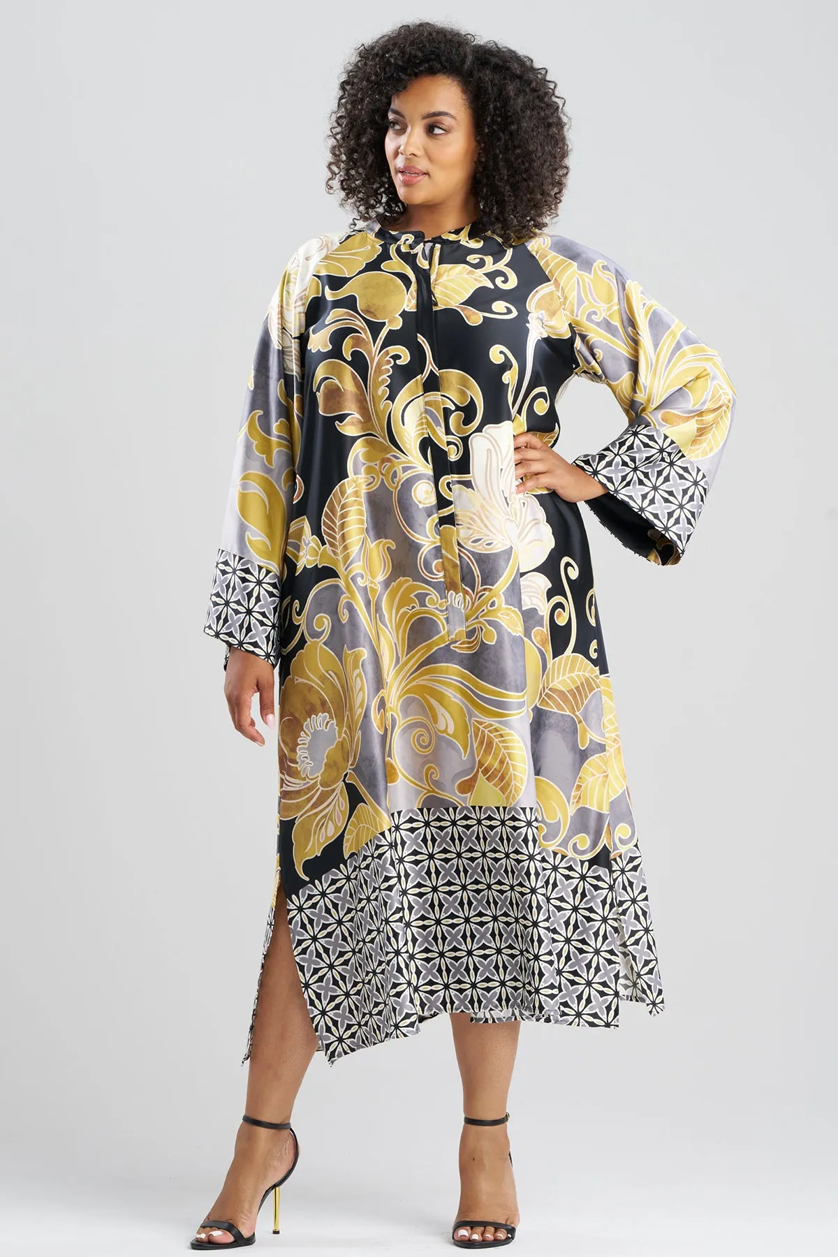 Deco Printed Charmeuse Zip Caftan sold by Natori product image thumbnail 3