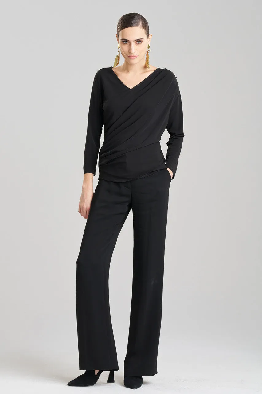 Matte Jersey Draped V-Neck Top sold by Natori