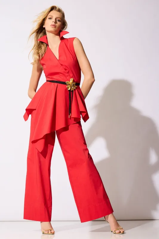 Tech Cotton Taffeta Cascade Peplum Shirt sold by Natori