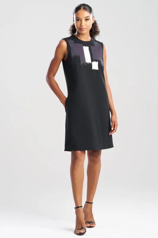 Solid Knit Crepe Embellished Shift Dress sold by Natori