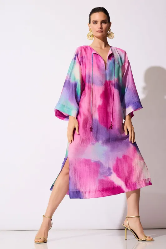 Watercolor Sheer Texture Caftan sold by Natori