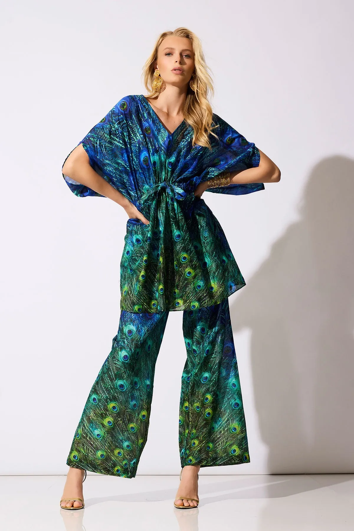 Peacock Cotton Voile Short Caftan sold by Natori product image thumbnail 5