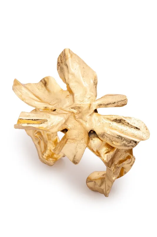 Peony Gold Plated Cuff Bracelet made by Natori